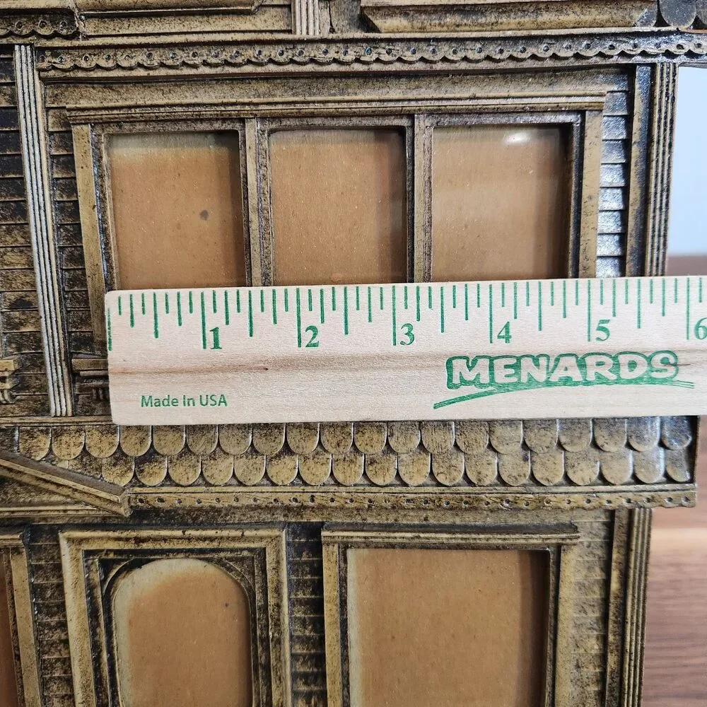 Vintage Syroco Style Victorian Gothic Haunted House Shaped Picture Frame Plastic